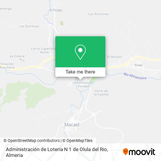 mapa Administración de Lotería N 1 de Olula del Río