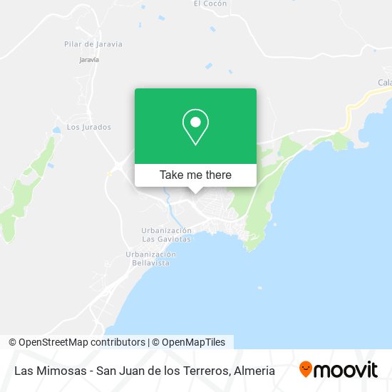 Las Mimosas - San Juan de los Terreros map