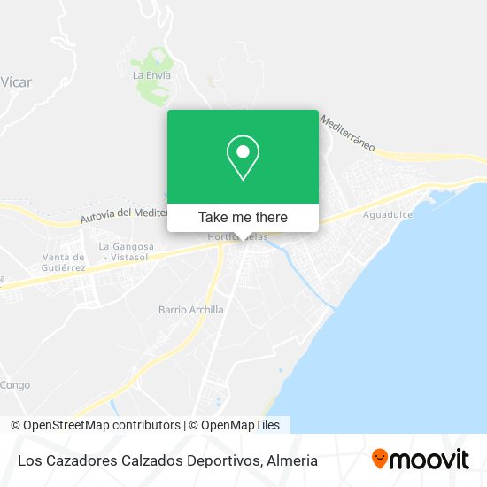 Los Cazadores Calzados Deportivos map