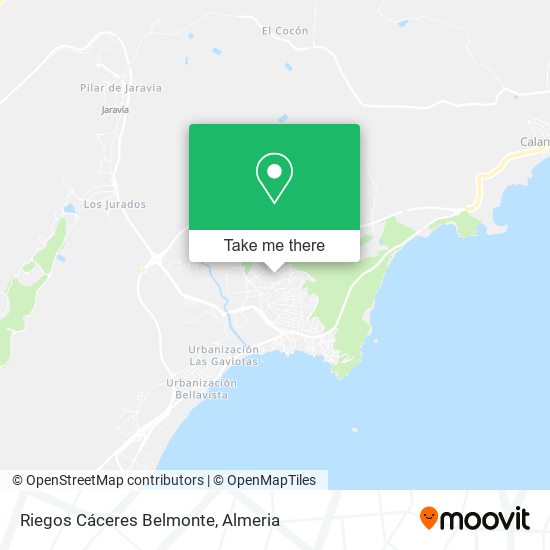 Riegos Cáceres Belmonte map