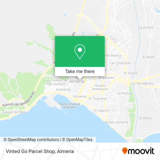 Vinted Go Parcel Shop map