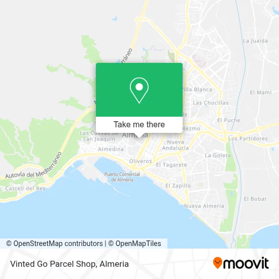 Vinted Go Parcel Shop map