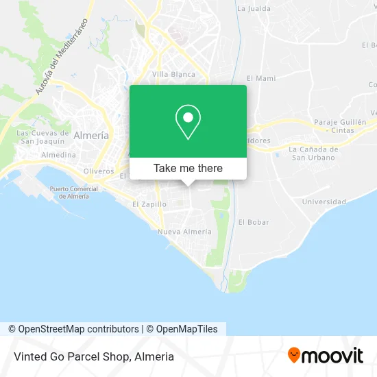 Vinted Go Parcel Shop map