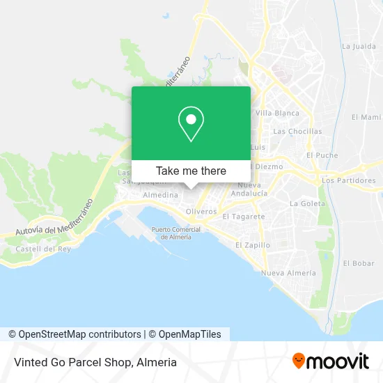 Vinted Go Parcel Shop map