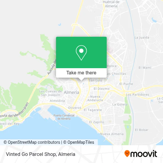 Vinted Go Parcel Shop map