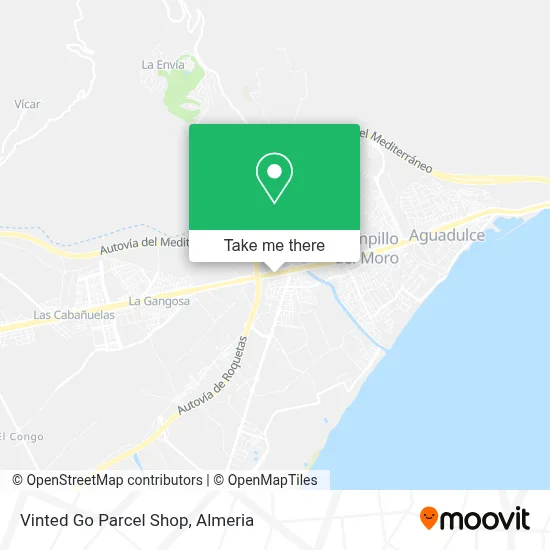Vinted Go Parcel Shop map