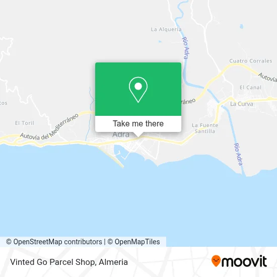 Vinted Go Parcel Shop map