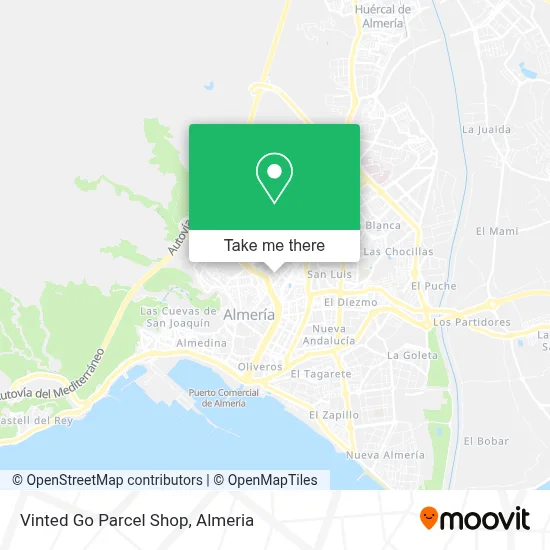Vinted Go Parcel Shop map