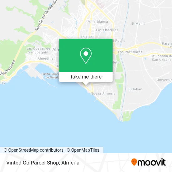 Vinted Go Parcel Shop map