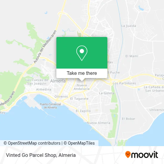 Vinted Go Parcel Shop map