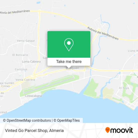 Vinted Go Parcel Shop map