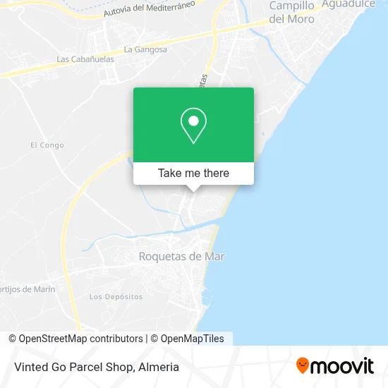 Vinted Go Parcel Shop map