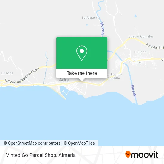 Vinted Go Parcel Shop map