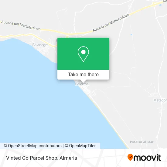 Vinted Go Parcel Shop map