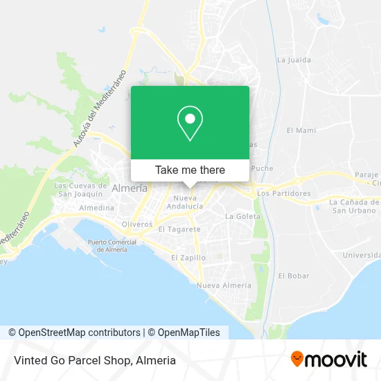 Vinted Go Parcel Shop map