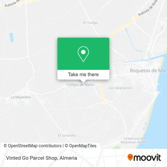 Vinted Go Parcel Shop map