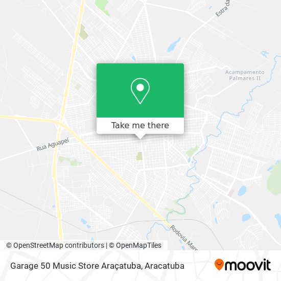 Mapa Garage 50 Music Store Araçatuba