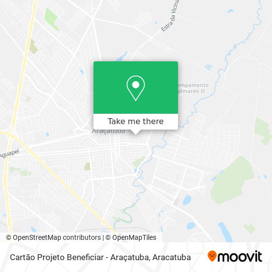 Cartão Projeto Beneficiar - Araçatuba map