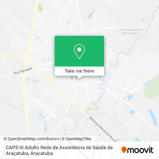 Mapa CAPS III Adulto Rede de Assistência de Saúde de Araçatuba