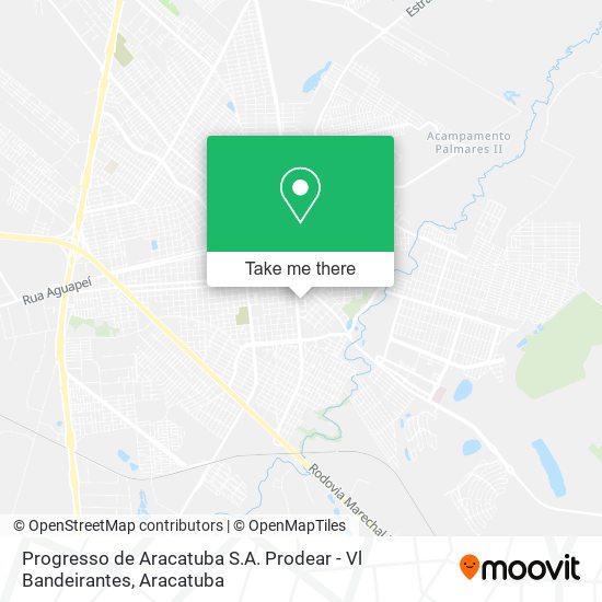 Progresso de Aracatuba S.A. Prodear - Vl Bandeirantes map