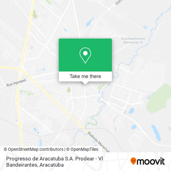 Mapa Progresso de Aracatuba S.A. Prodear - Vl Bandeirantes