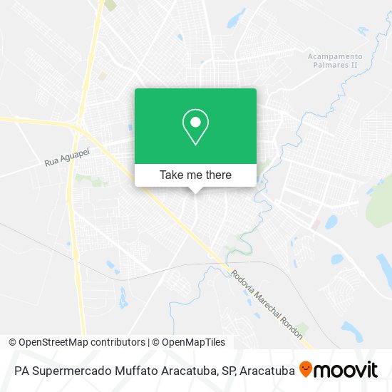 PA Supermercado Muffato Aracatuba, SP map