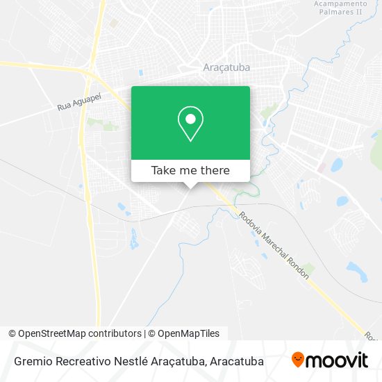 Mapa Gremio Recreativo Nestlé Araçatuba