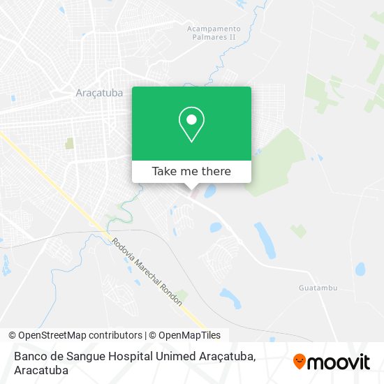 Banco de Sangue Hospital Unimed Araçatuba map