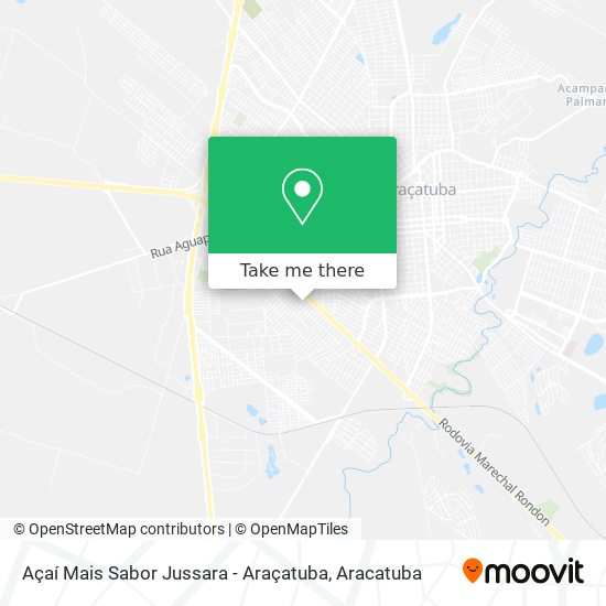 Açaí Mais Sabor Jussara - Araçatuba map