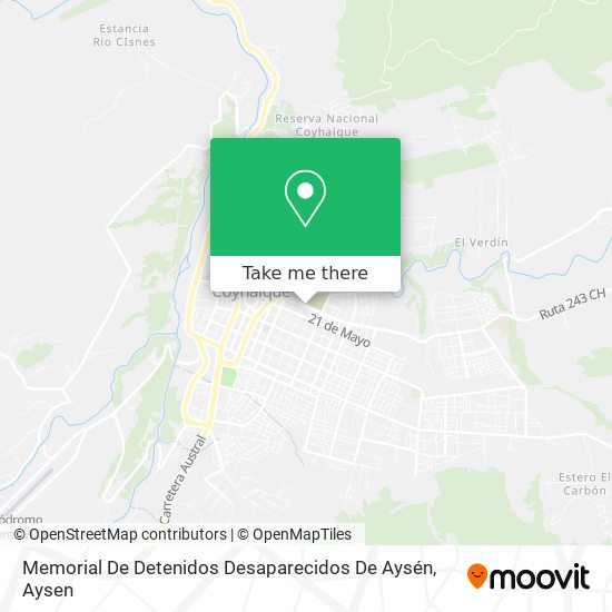 Mapa de Memorial De Detenidos Desaparecidos De Aysén