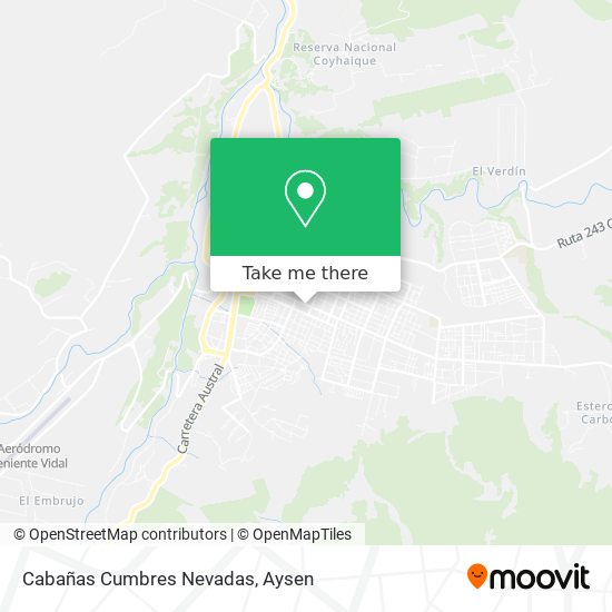Cabañas Cumbres Nevadas map