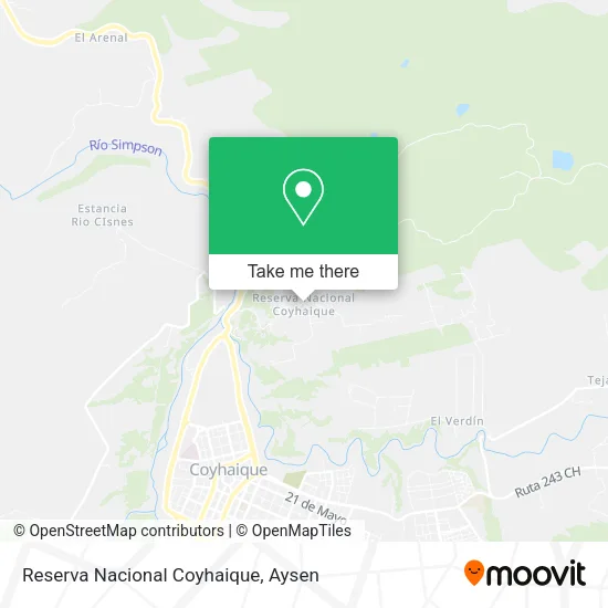 Reserva Nacional Coyhaique map