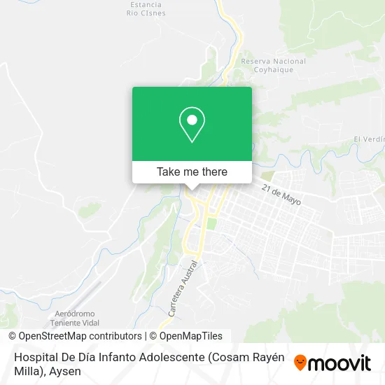 Mapa de Hospital De Día Infanto Adolescente (Cosam Rayén Milla)