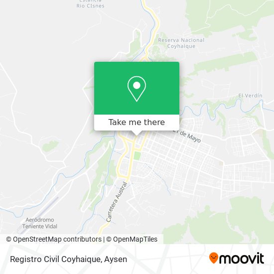 Registro Civil Coyhaique map