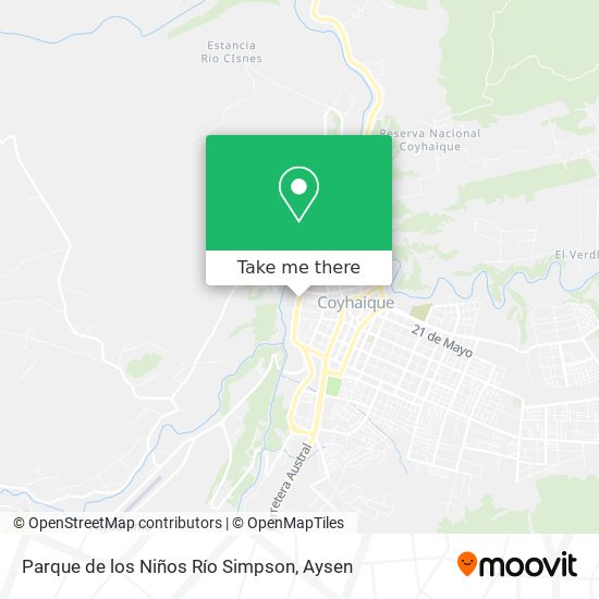 Parque de los Niños Río Simpson map