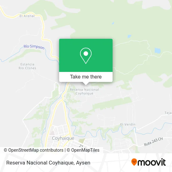 Reserva Nacional Coyhaique map