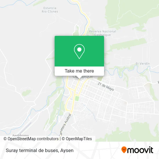 Mapa de Suray terminal de buses