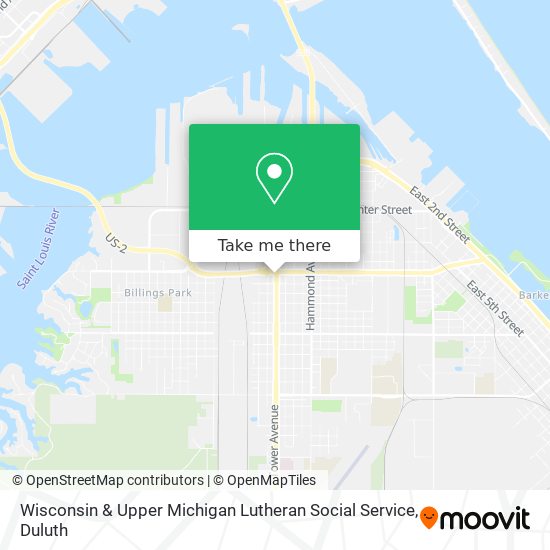 Mapa de Wisconsin & Upper Michigan Lutheran Social Service