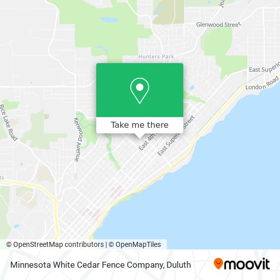 Mapa de Minnesota White Cedar Fence Company