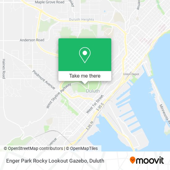 Mapa de Enger Park Rocky Lookout Gazebo