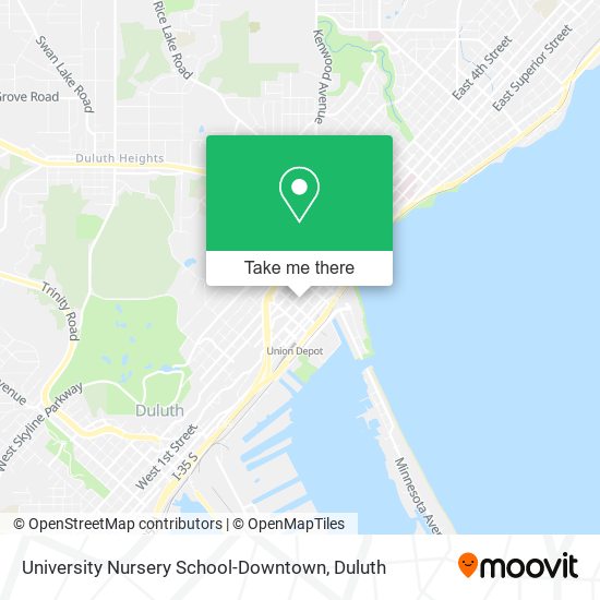 University Nursery School-Downtown map