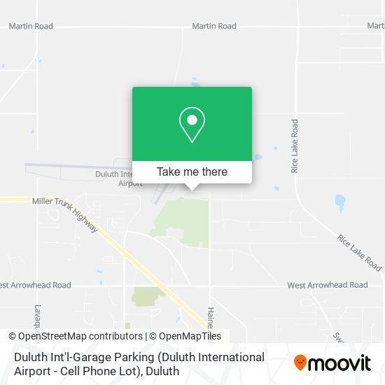 Duluth Int'l-Garage Parking (Duluth International Airport - Cell Phone Lot) map