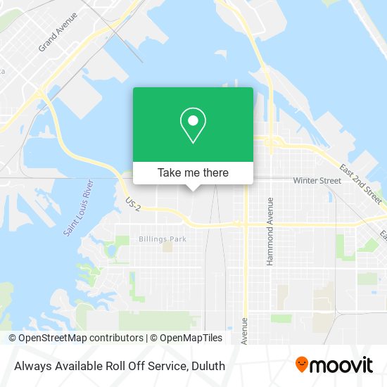Always Available Roll Off Service map