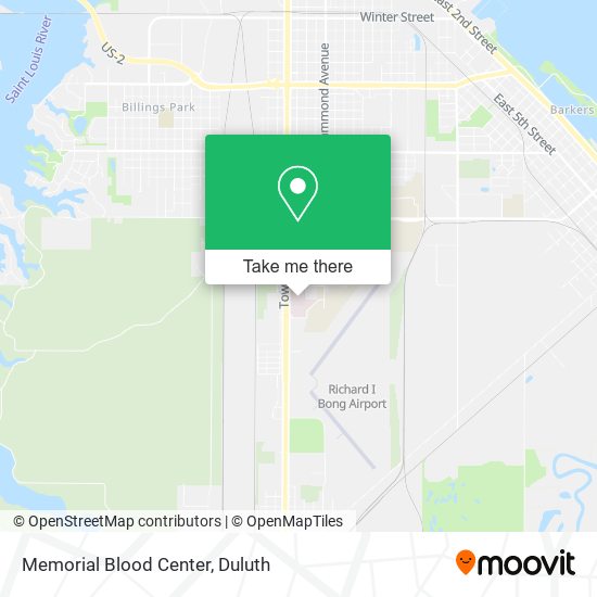 Memorial Blood Center map