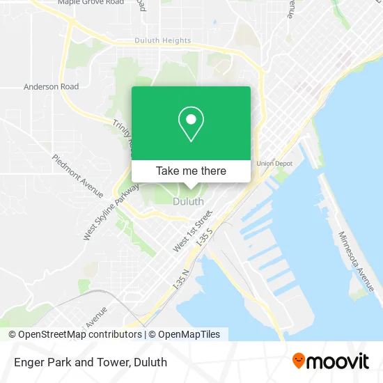 Enger Park and Tower map