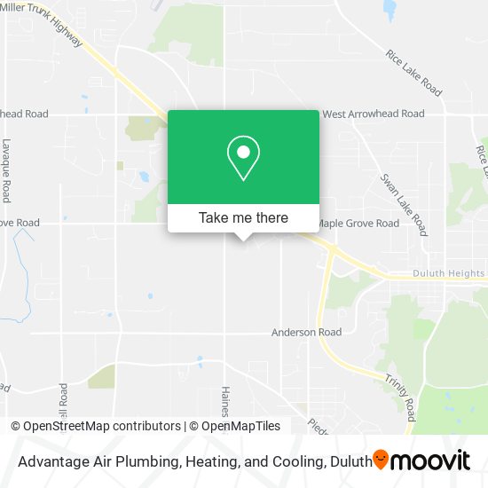 Advantage Air Plumbing, Heating, and Cooling map