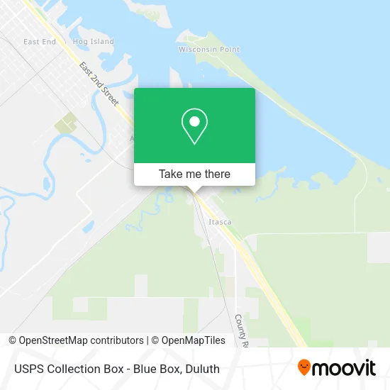 Mapa de USPS Collection Box - Blue Box