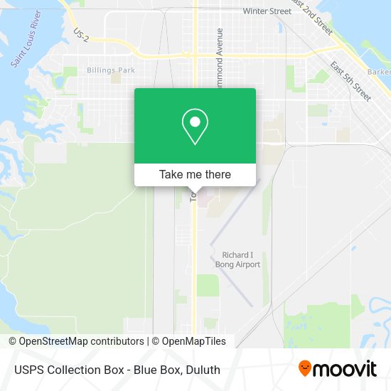 USPS Collection Box - Blue Box map