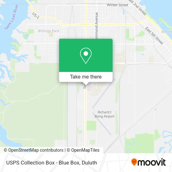 Mapa de USPS Collection Box - Blue Box