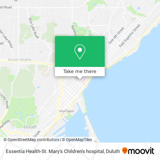 Essentia Health-St. Mary’s Children’s hospital map